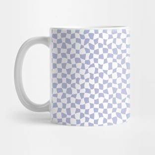 Warped Checkerboard, White and Lavender Mug